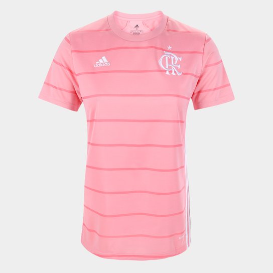 Camisa Flamengo Outubro Rosa 21/22 s/n° Torcedor Adidas Feminina - Rosa